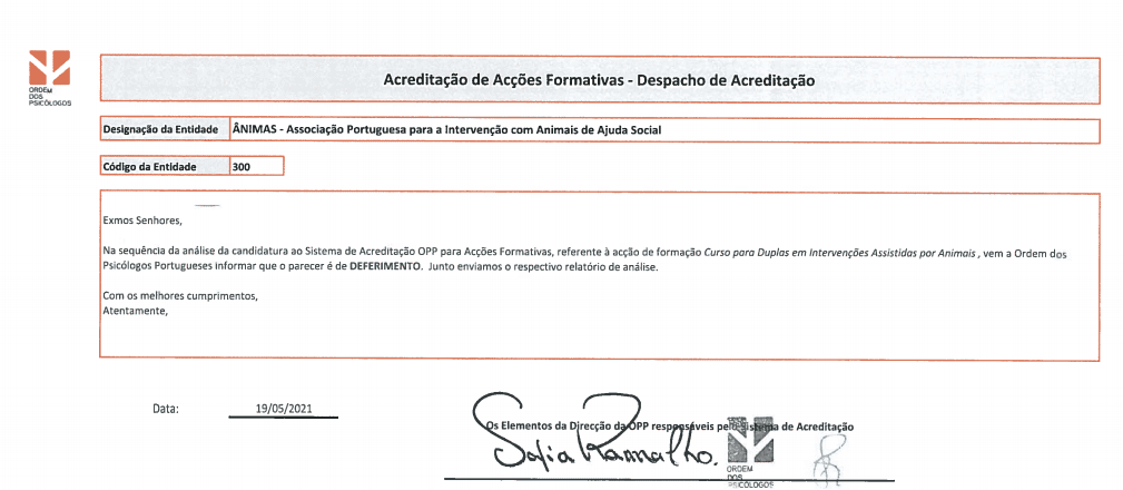 Acreditação Ordem dos Psicólogos